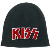 Ginza.se KISS: Unisex Beanie Hat/Red on White Logo (Black)