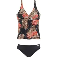 LASCANA Tankini ljusbrun / aprikos / orangeröd / svart / vit