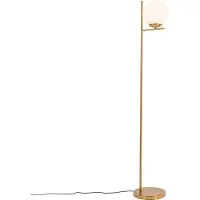 QAZQA Art Deco golvlampa guld och opalglas - Flore