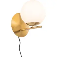 QAZQA Art Deco vägglampa guld och opalglas - Flore