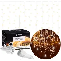 Springos ljusridå 300 LED – varm/vit & kall/vit blink – inomhus/utomhus universell
