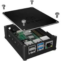 Icy Box -kåpa för Raspberry Pi 4 i alu/akryl
