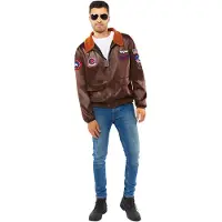 Amscan Top Gun Bomberjacka Maskeraddräkt - Standard