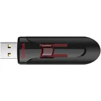 SanDisk UFM 128GB USB CRUZER GLIDE 3.0, 128 GB, USB Type-A, 3.2 Gen 1 (3.1 Gen 1), Glide, Sort, Rød