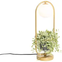 QAZQA Art Deco bordslampa guld med vitt glas - Isabella