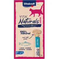 Vitakraft Vita Naturals Liquid med lax kattgodis (5 stycken)