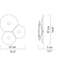 Luce Plan Vägglampa , Bulbullia, dimbara, Vit, Vardagsrum, Metall, Design