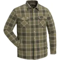 Pinewood Finnveden Checked Padded Overshirt - Jaktoliv/Terracotta (Storlek: Large)