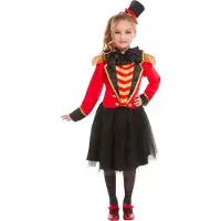 Smiffys Maskeradkläder - Deluxe Ringmaster - Röd/Svart - - 7-9 år (122-134) - Maskeradkläder