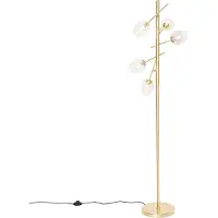 QAZQA Klassisk golvlampa guld med glas 5-ljus - Elien