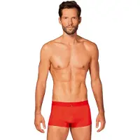 Obsessive - röd boxer med genomskinliga sidor