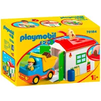 Playmobil 1.2.3 Lastbil med Fyllbar Sorteringsgarage Lekset