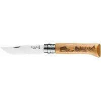 Opinel - Knivar och verktyg - Couteau Tradition Gravé T8 Chêne Sanglier för Unisex - Beige