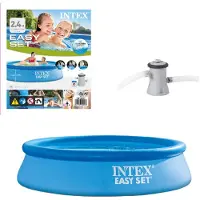 Intex Easy Set Runt Uppblåsbar Pool Med Filterpump 244x61cm