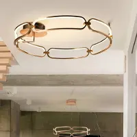 Schuller Valencia LED taklampa Colette, Mässing / guld, Vardagsrum / matsal, Aluminium / grå / zink, Modern, LED-taklampa