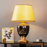 ONLI Bordslampa Mozart , Mässing / guld, Vardagsrum / matsal, Textil / tyger / siden, Antik, Bordslampa