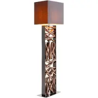 Kare Golvlampa Nature Wave, Mörkt trä, Vardagsrum / matsal, Textil / tyger / siden, Modern, Golvlampa