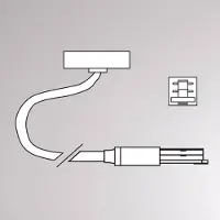 Molto Luce Slutanslutning Volare, kabel 2m, takkåpa aluminium Volare Kabelendeinspeisung, Aluminium / grå / zink, Metall, Skensystem