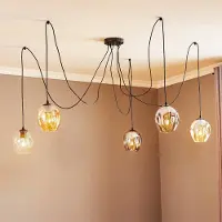 Emibig Glas pendellampa Starla LIGHTING, dimbar, Svart, Vardagsrum / matsal, Glas, Modern, Pendellampa