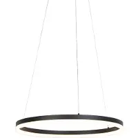 QAZQA Design Hänglampa svart 60 cm inkl. LED 3-stegs dimbar - Anello