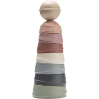 BIBS Stapeltorn - 8 Delar - Pastel Rainbow - - One Size - Stapelleksaker