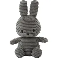 Nijntje Gosedjur - 23 cm - Miffy ECO Corduroy - Grey - - One Size - Gosedjur