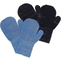 CeLaVi Vantar - Ull/Polyester - 2-pack - Ljus kobolt m. Reflekte - - 1-2 år (80-92) - Vantar