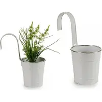 Usorteret Ibergarden hängande blomkruka i plåt, vit, Ø 13 cm