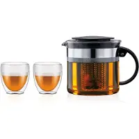 Bodum BISTRO SET - 1,0 L plastfilterkanna + 2 x 0,25 L dubbelväggiga koppar