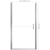 vidaXL Duschdörr, härdat glas, 100x178 cm