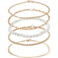 About You Armband 'Sandra' guld / pärlvit