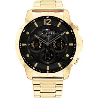 Tommy Hilfiger 1710511 herrklocka Guldarmband Svart urtavla 50mm + ask