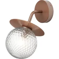 Nuura utomhusvägglampa Liila, bredd 16 cm, brons/klar dimbar, Brun / mässing, Metall, Skandinavisk