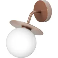 Nuura utomhusvägglampa Liila, bredd 16 cm, brons/opal dimbar, Brun / mässing, Metall, Skandinavisk