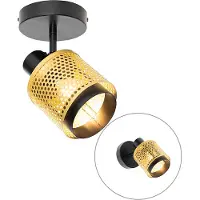 QAZQA Industriell spotlight svart med guld - Kayden