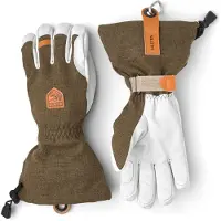 Hestra Army Leather Patrol Gauntlet, Skidhandskar, Olivgrön