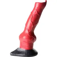 XR Brands Hell-Hound Canine Penis Dildo i Silikon 20,5 cm - Röd - Röd