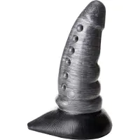 XR Brands Beastly Silikondildo 21 cm - Silver - Silver