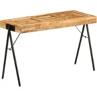 vidaXL Skrivbord massivt mangoträ 118x50x75 cm