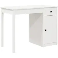 vidaXL Skrivbord vit 100x50x75 cm massiv furu