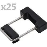 vidaXL U-koppling med plast för staketstolpe 60x40 mm 25 set