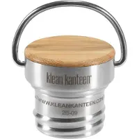 Klean Kanteen Stainless Bamboo Cap, leak-proof cap, stainless steel and bamboo