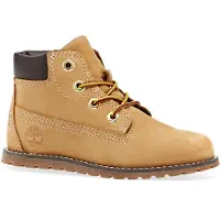 Timberland unisex för barn. TB0A125Q2311 Bruna Pokey Pine ankelkängor i läder (27), Hud, Karta, Zip, Casual, barnmode