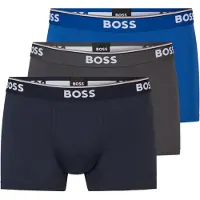 BOSS Korta Boxershorts Power 3-pack 487 Blå örkblå Grå Antracit ångfärgad Storlek