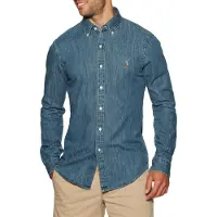 Ralph Lauren Skjorta blå denim / konjak / vit