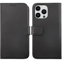 Rvelon iPhone 14 Pro Max Plånboksfodral Läder Rvelon - Svart Svart