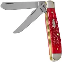 Case Knives Case Mini Trapper Dark Red Bone, Peach Seed Jig, 31952, 6207 CV pocket knife