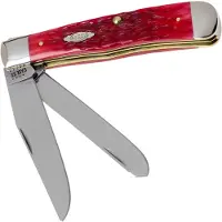 Case Knives Case Trapper Dark Red Bone, Peach Seed Jig, 31950, 6254 CV pocket knife