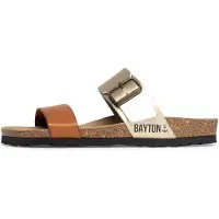 Bayton Pantolette 'Valence' camel / guld