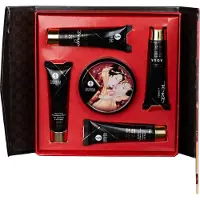 Shunga Geisha Sparkling Strawberry Wine Intim Massageset - Blandade färger - Blandade färger